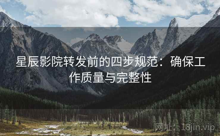星辰影院转发前的四步规范：确保工作质量与完整性
